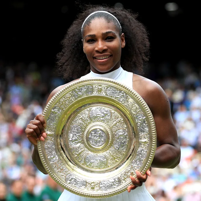 Serena Williams with the Wimbledon Championship